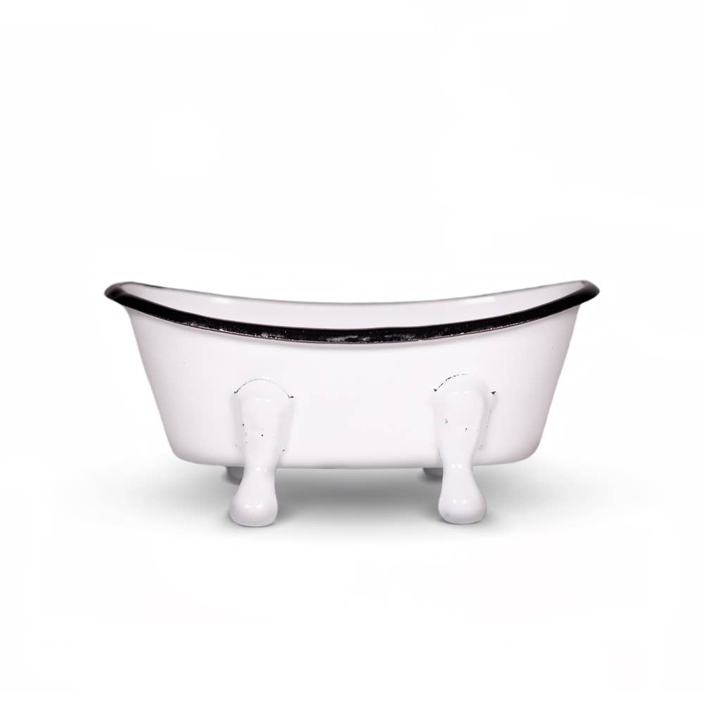 FinchBerry - Farmhouse White Metal Bathtub Soap Dish