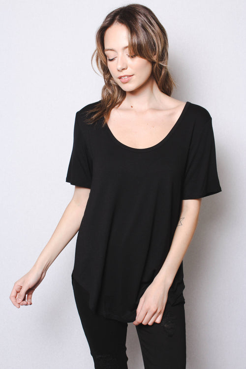 Good Stuff Apparel - Women's Short Sleeve Scoop Neck Basic Top