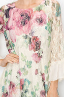 Origami Apparel ~ Big Rose Lace Inspired Top - OLS-4565BG/BIG ROSE