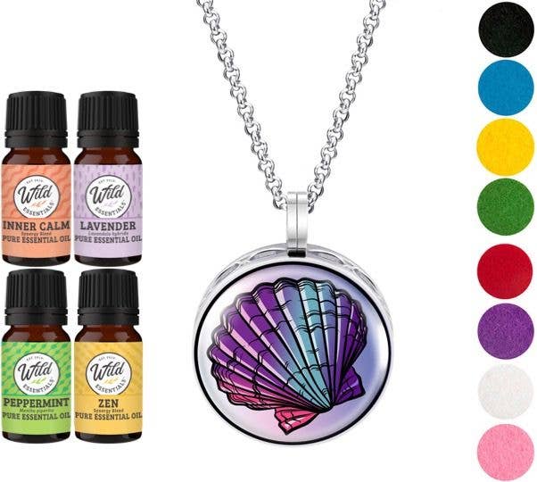 Wild Essentials - Seashell Necklace Diffuser with Four Oils