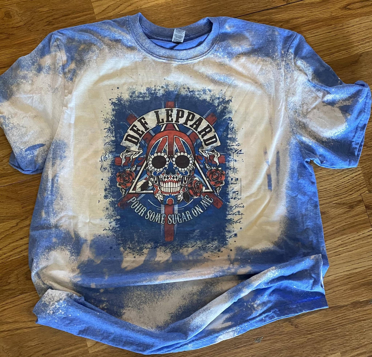 Class & Sass Designs - Def Leppard Rock Band Bleached Tee