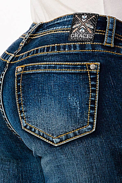 Grace in LA - Simple Stitch Basic Plus Size Bootcut-PB51729