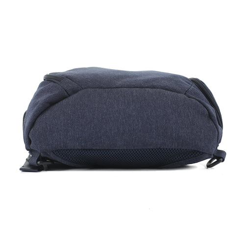 Bottom view of the navy Jessie & James Peyton sling backpack
