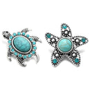 Crystal Starfish & Turtle Sandy Snap Interchangeable Charm 18mm