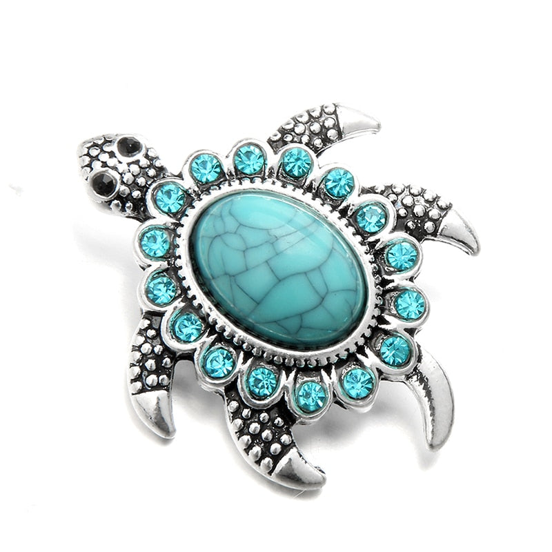 Crystal Starfish & Turtle Sandy Snap Interchangeable Charm 18mm