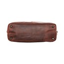 Bottom view of the dark brown Lady Conceal Norah large laced tote