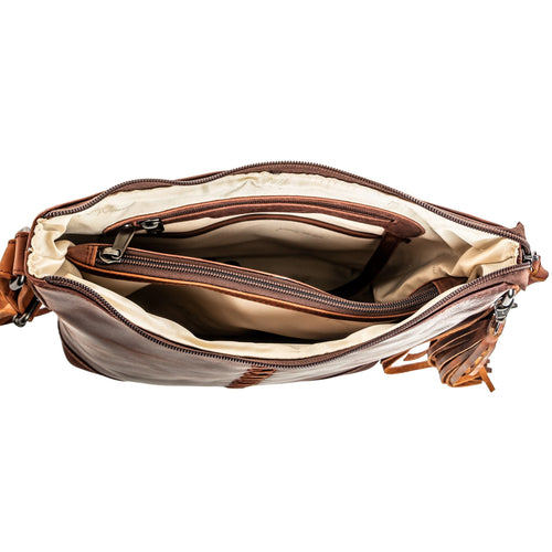 Concealed Carry Blake Scooped Leather Crossbody by lady Conceal