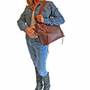 Concealed Carry Reagan Medium Leather Laced Tote by Lady Conceal