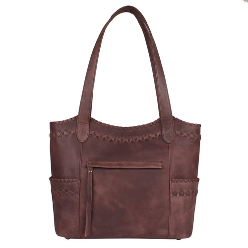 Concealed Carry Kendall Leather Stitched Tote by Lady Conceal