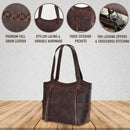 Concealed Carry Kendall Leather Stitched Tote by Lady Conceal