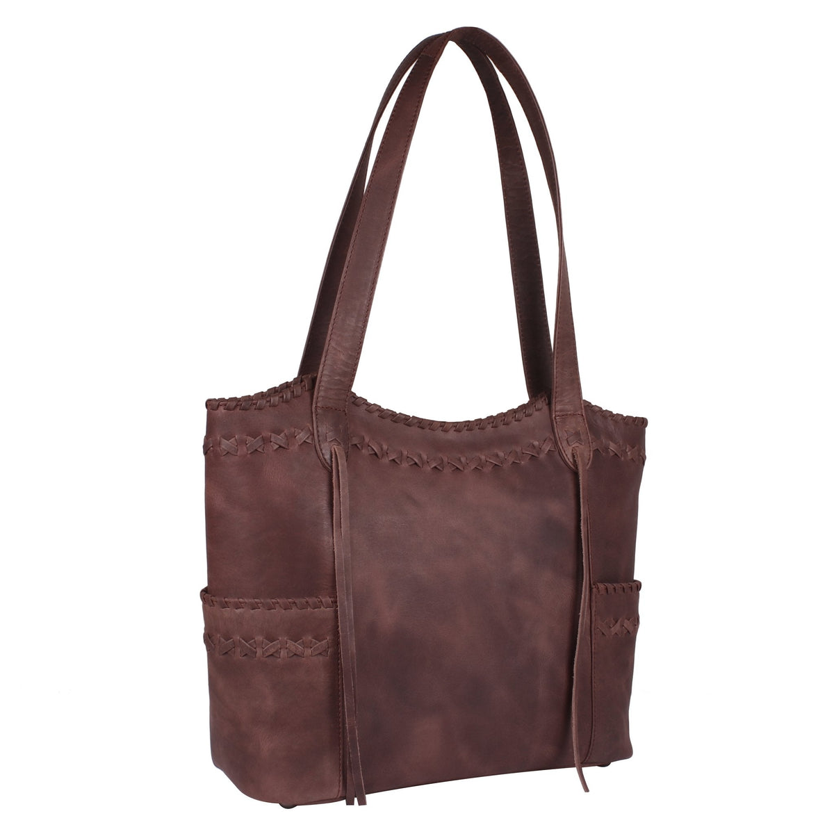 Concealed Carry Kendall Leather Stitched Tote by Lady Conceal