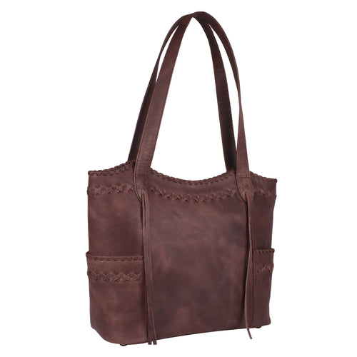 Concealed Carry Kendall Leather Stitched Tote by Lady Conceal