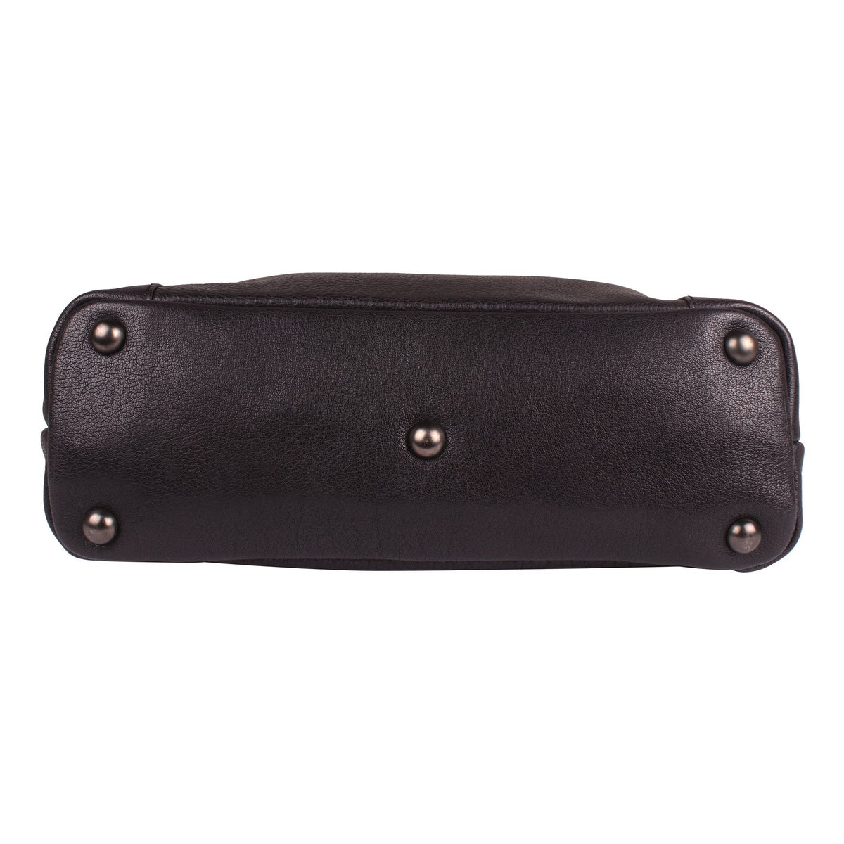 Bottom view of the black Lady Conceal Juliana leather hobo