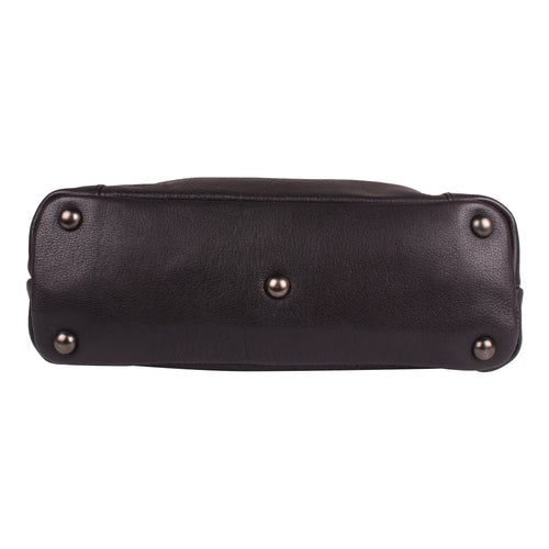 Bottom view of the black Lady Conceal Juliana leather hobo