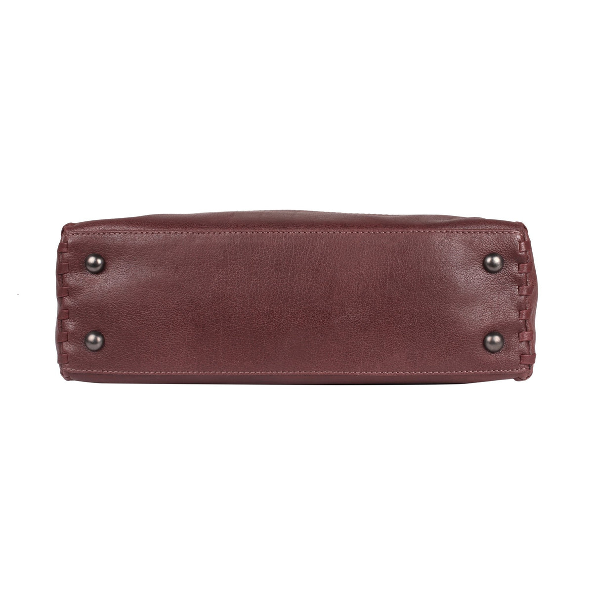 Bottom view of the burgundy Lady Conceal Juliana leather hobo