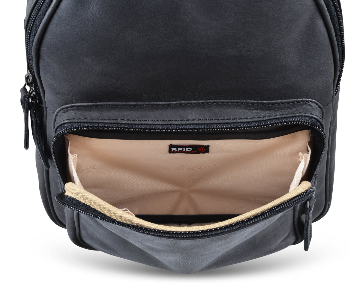 Concealed Carry Reese Unisex Leather Backpack by Lady Conceal