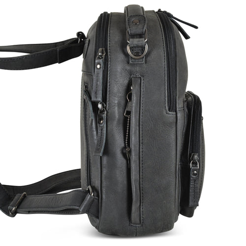 Concealed Carry Reese Unisex Leather Backpack by Lady Conceal