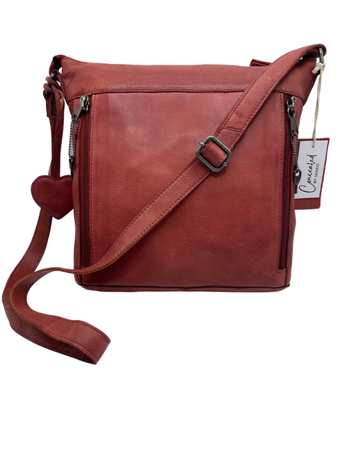 Concealed By Janko Ruth Wine – Genuine Leather Small Conceal & Carry Handbag