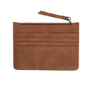 Back view of the tan slim RFID wallet included with the Lady Conceal Kinsley crossbody