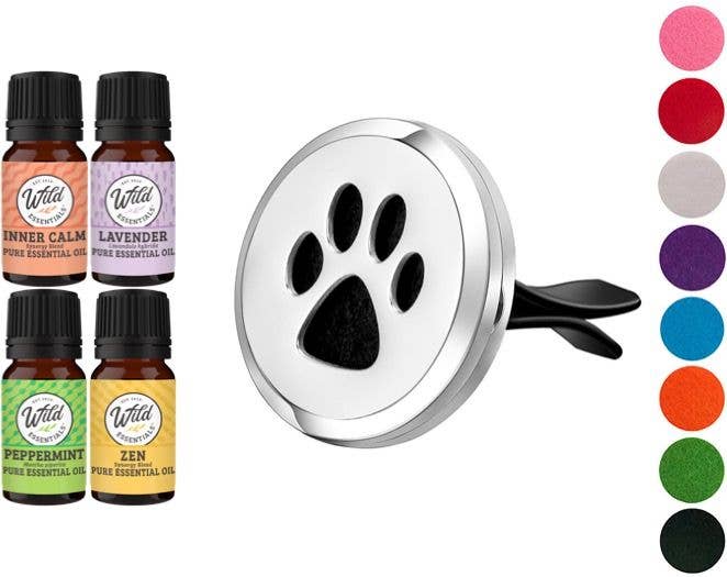 Wild Essentials - Dog Paw Car Vent Diffuser with 4 Essential oils