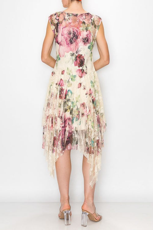 Origami Apparel ~ Big Rose Lace Inspired Dress - OLS-4609