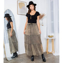 YOUNG THREADS - Bohemian Rhapsody: Stonewashed 3-Tiered Long Skirt