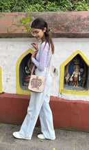 Earth Divas - Hemp, Cotton Shoulder Crossbody Bag Front Flap