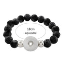 Aromatherapy Black Lava Rock Sandy Snap Interchangeable Charm Bracelet