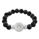 Aromatherapy Black Lava Rock Sandy Snap Interchangeable Charm Bracelet