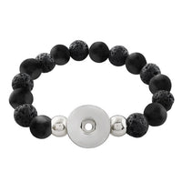 Aromatherapy Black Lava Rock Sandy Snap Interchangeable Charm Bracelet