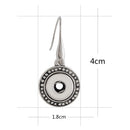 Measurement diagram for 12 mm snap drop earrings, showing a 4 cm drop and 1.8 cm width