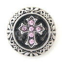 Crystal Cross Sandy Snap Interchangeable Charm