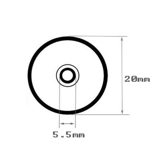 Diagram showing a 28 mm charm face and a 5.5 mm snap connector