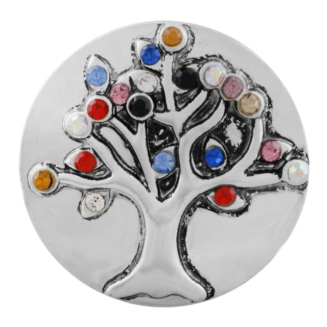 Tree of Life Metal Multi-Colored Sandy Snap Interchangeable Charm