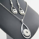 Water Drop Shape Sandy Snap Interchangeable Charm Necklace & Earring Set