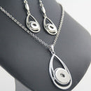 Water Drop Shape Sandy Snap Interchangeable Charm Necklace & Earring Set