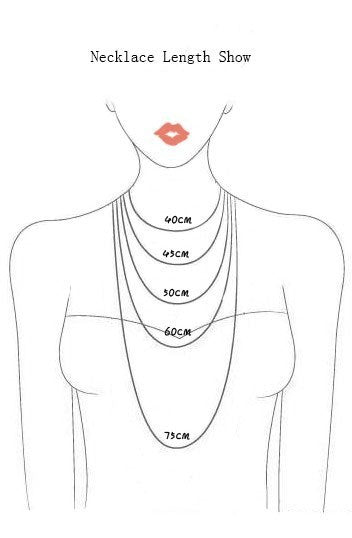 Necklace length guide for the teardrop snap jewelry set