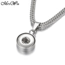 Stainless Steel Pendant Sandy Snap Interchangeable Charm Necklace