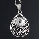 Filigree Teardrop Sandy Snap Interchangeabe Charm Necklace & Earring Set