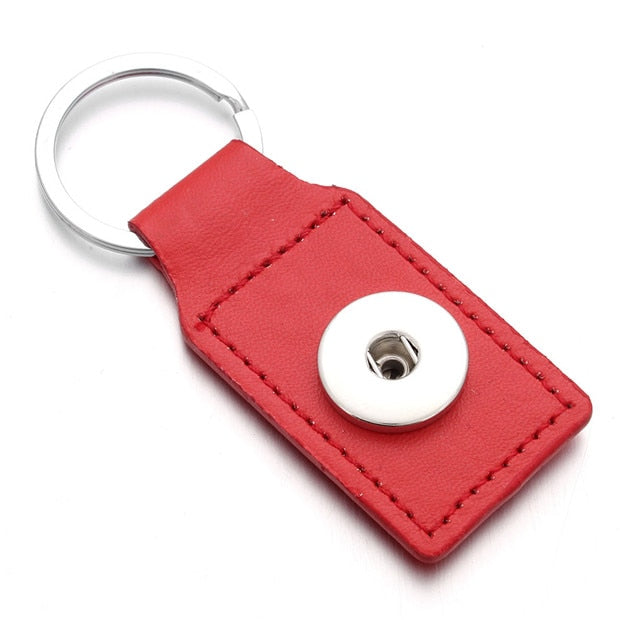 Leather Sandy Snap Interchangeable Charm Key Chain