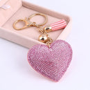 Jeweled Heart with Tassel Key Chain / Handbag Charm