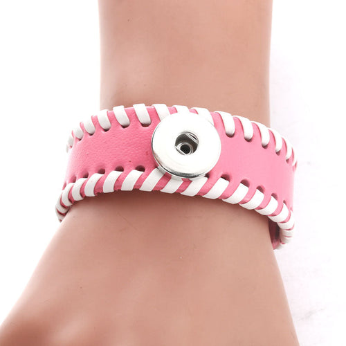 Laced Leather Sandy Snap Interchangeable Charm Bracelet