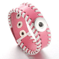 Laced Leather Sandy Snap Interchangeable Charm Bracelet