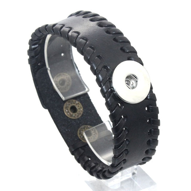 Laced Leather Sandy Snap Interchangeable Charm Bracelet