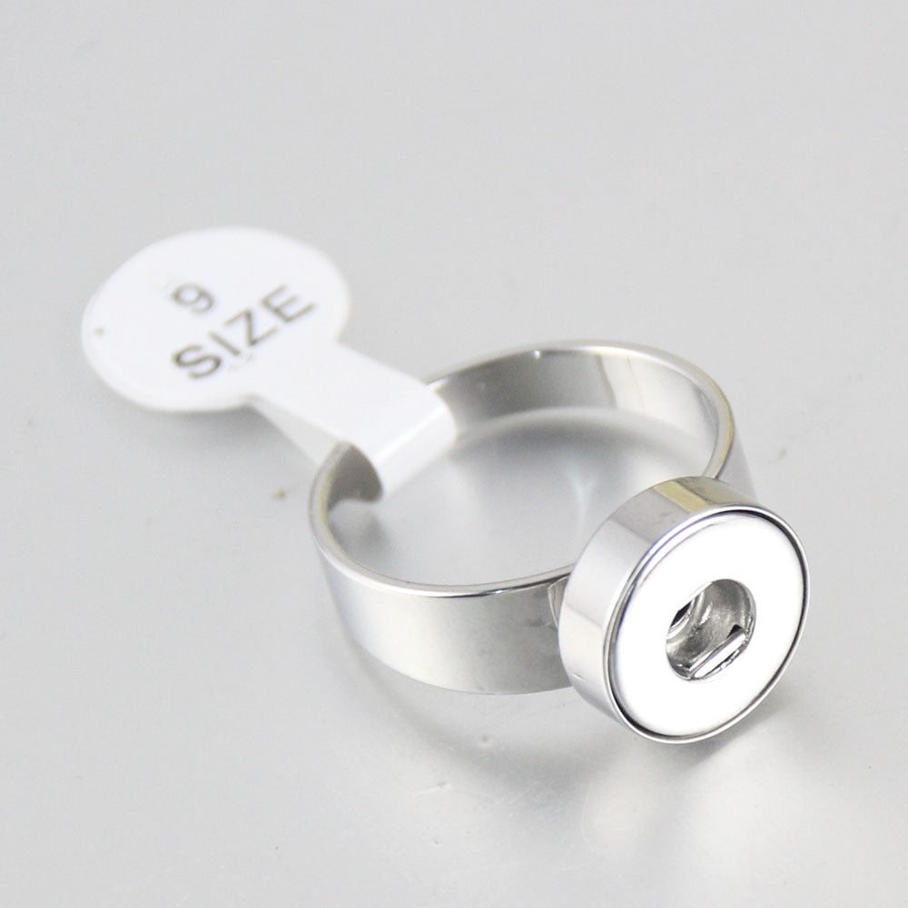 Stainless Steel Sandy Snap Interchangeable Charm Ring
