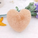 Fur Heart Key Chain / Purse Puff