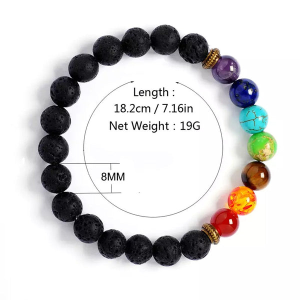 Aromatherapy 7 Chakra Lava Bracelet
