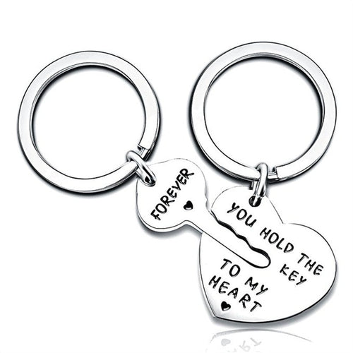 Key With Heart Key Chain Set "YOU HOLD THE KEY TO MY HEART"
