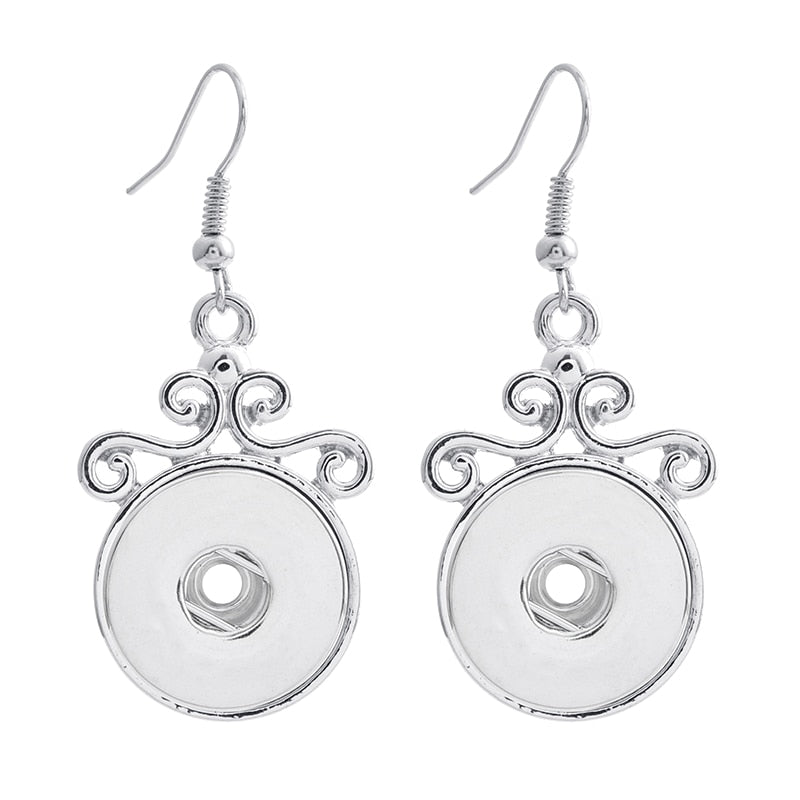 Sandy Snap Interchangeable Charm Earrings Drop Pendant Style