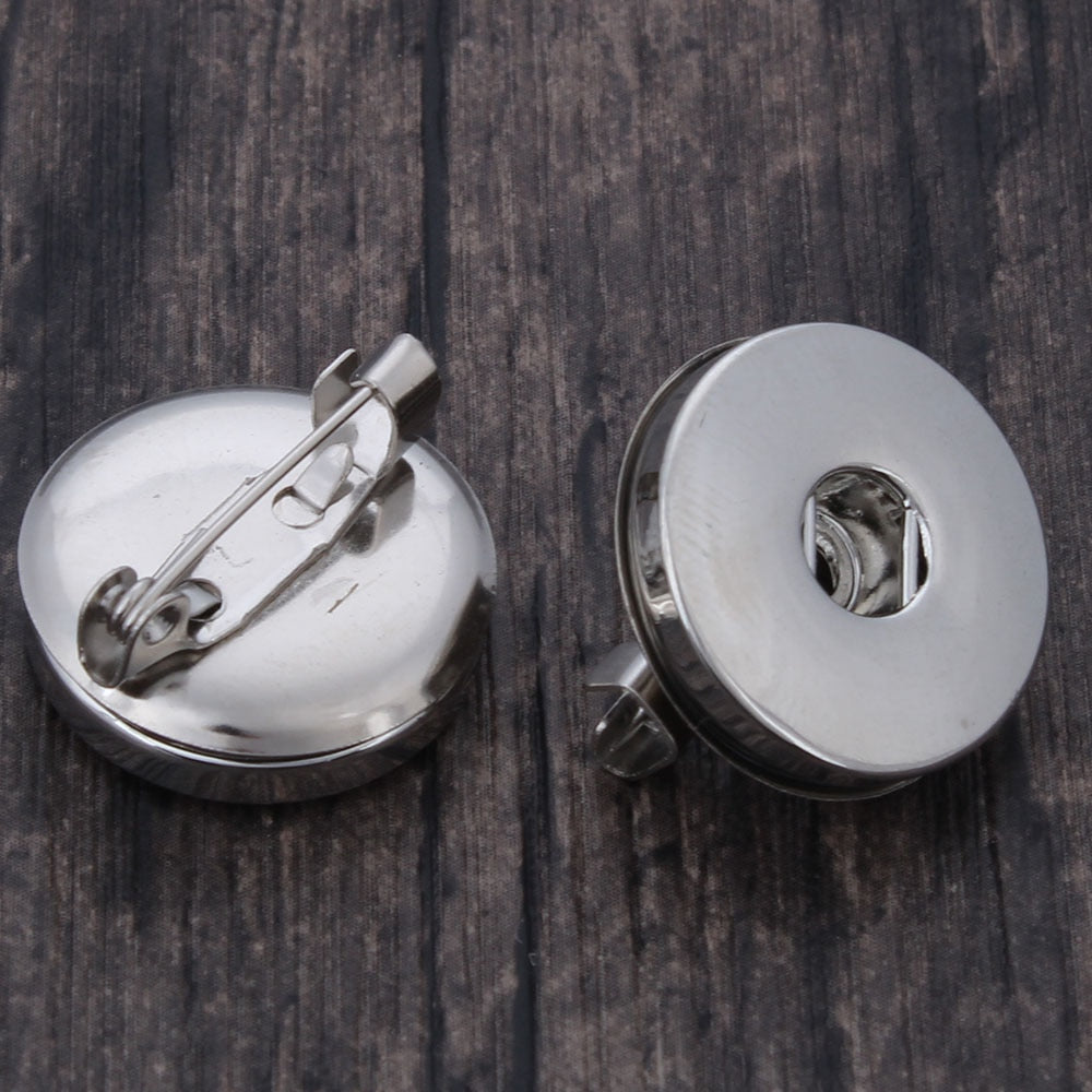 Silver Pin / Brooch Sandy Snap Interchangeable Charm Jewelry